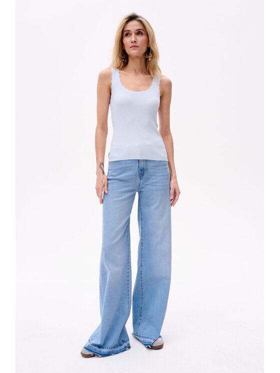 blue shadow blue shadow Top 8076-51 Niebieski Regular Fit
