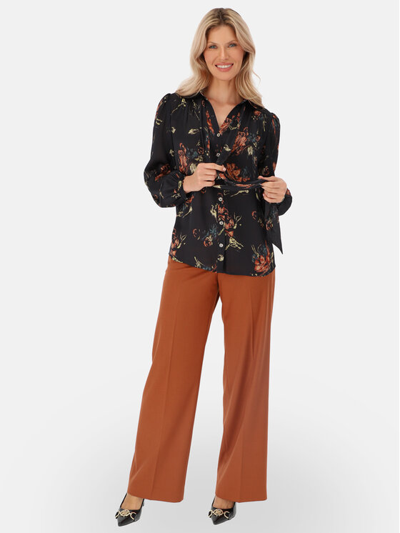 Potis & Verso Potis & Verso Bluzka Karo Granatowy Regular Fit