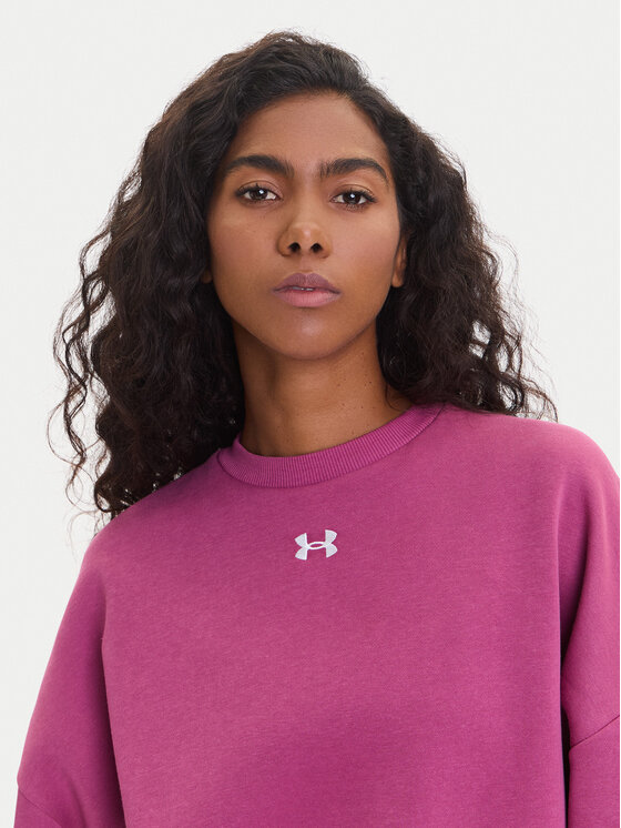 Under Armour Under Armour Majica dugih rukava Ua Rival 1386463 Ružičasta Oversize
