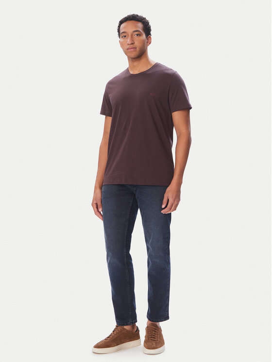 BOSS BOSS T-Shirt 50565324 Brązowy ciemny Regular Fit