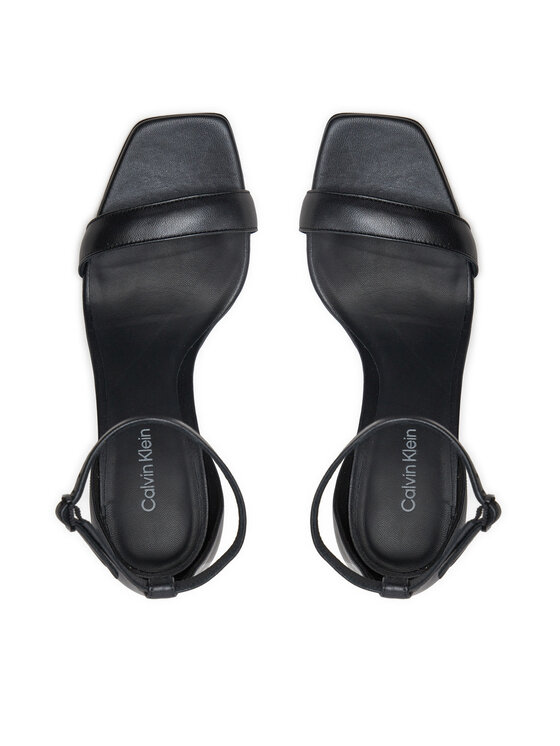 Calvin Klein Calvin Klein Σανδάλια Heel Sandal 90 Pearl Lth HW0HW02066 Μαύρο