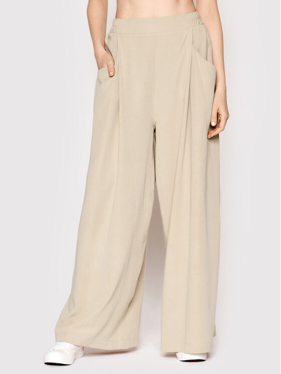 Americanos Americanos Stoffhose Montana Midi Beige Oversize