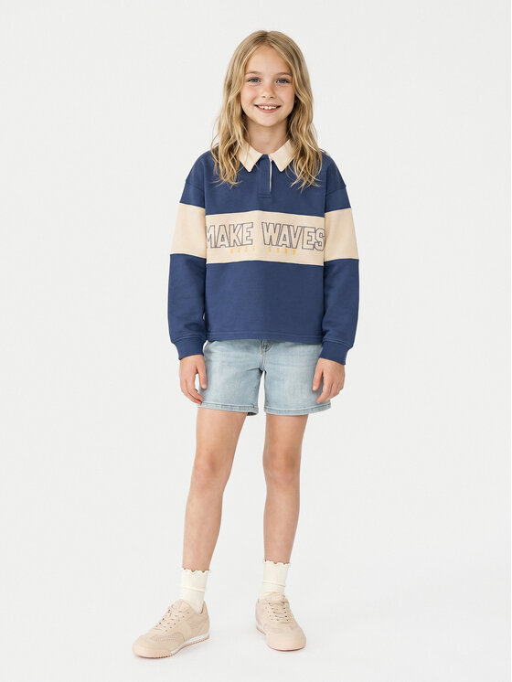 Roxy Roxy Суитшърт Iconic Waves ERGFT04025 Син Boxy Fit