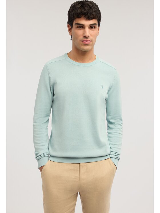 Trussardi Trussardi Sweter M0598000064N014 Turkusowy Regular Fit