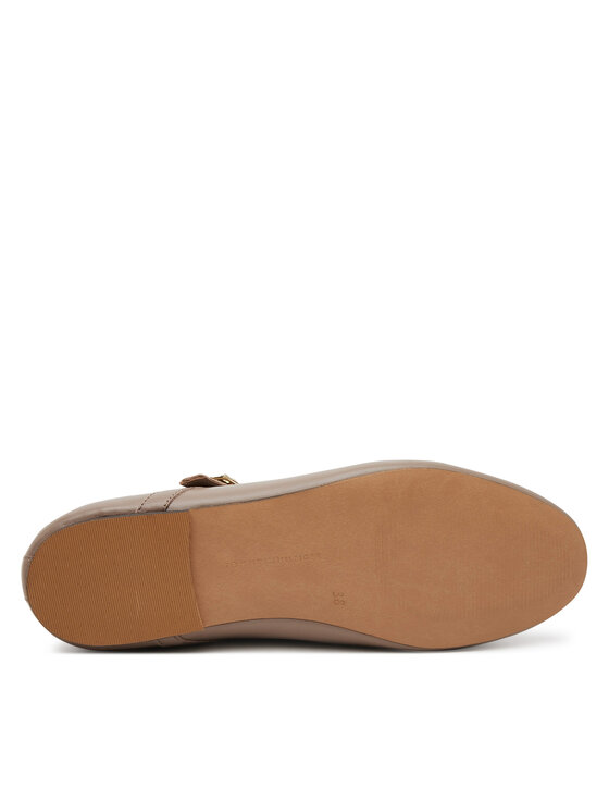 Tommy Hilfiger Tommy Hilfiger Balerinke Leather Maryjane Ballerina FW0FW08651 Bež