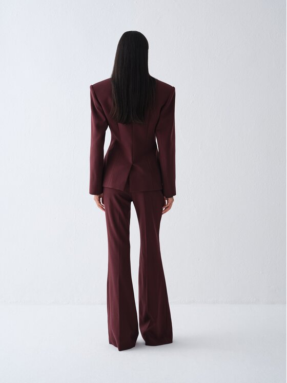 La Mania La Mania Marynarka AMBRIO Bordowy Basic Fit