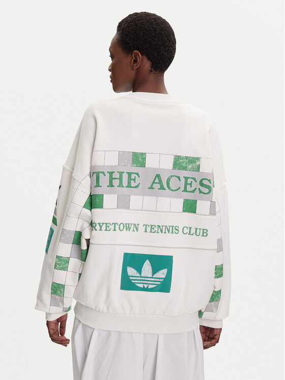 adidas adidas Bluza Archive Court JW0149 Biały Oversize