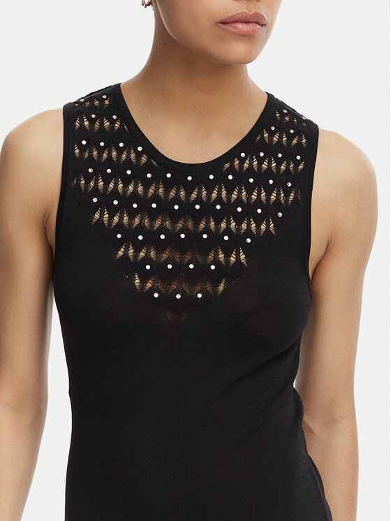 LOLA CASADEMUNT LOLA CASADEMUNT Kötött ruha MS2616001 Fekete Slim Fit