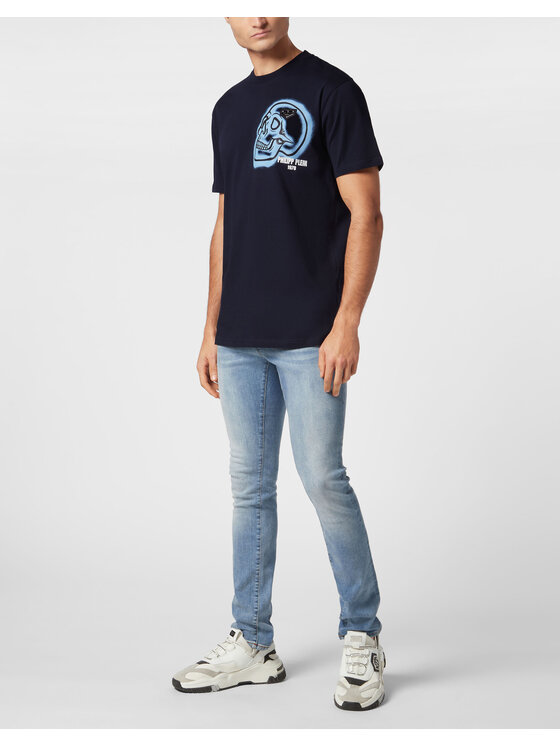 PHILIPP PLEIN PHILIPP PLEIN T-Shirt 22851 Granatowy Regular Fit