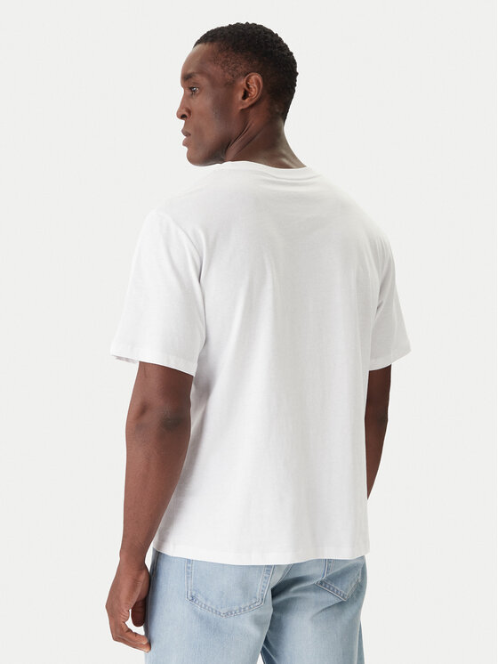 Jack & Jones Jack & Jones Marškinėliai Holiday Cartoon 12287550 Balta Relaxed Fit