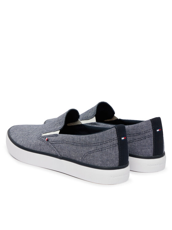 Tommy Hilfiger Tommy Hilfiger Sneakers aus Stoff Harlem Core Ii Slip On Chambray FM0FM05819 Blau