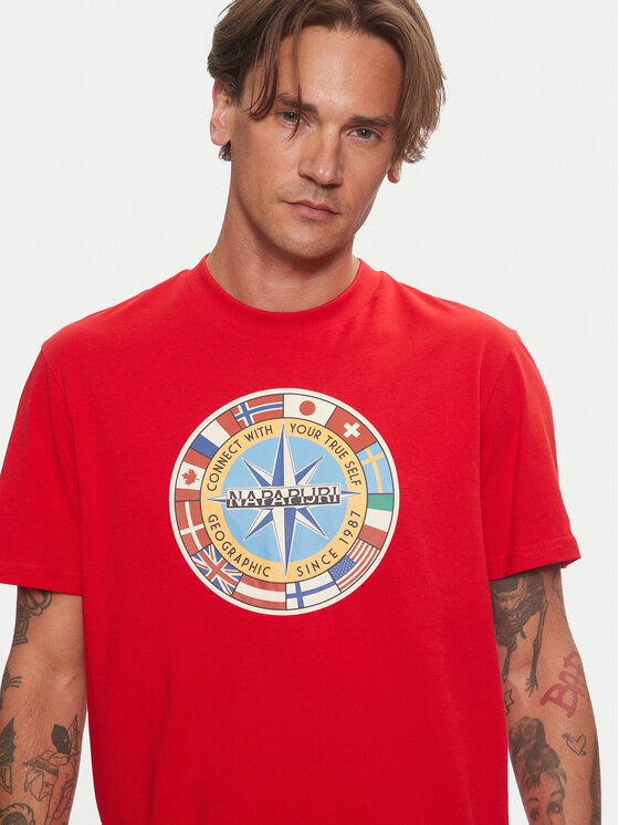 Napapijri Napapijri T-krekls S-Dorees NP0A4IBE Sarkans Regular Fit
