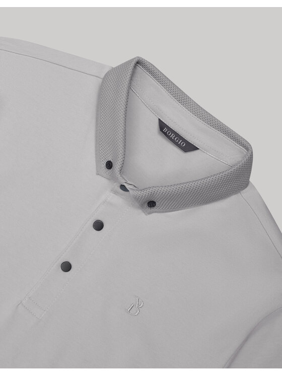 Borgio Borgio Polo matteo Szary Classic Fit