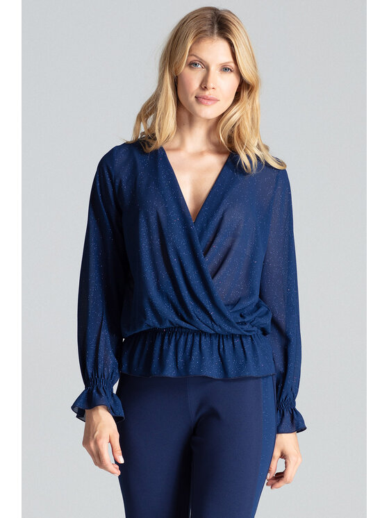 FIGL FIGL Blúzka M690 Tmavomodrá Regular Fit