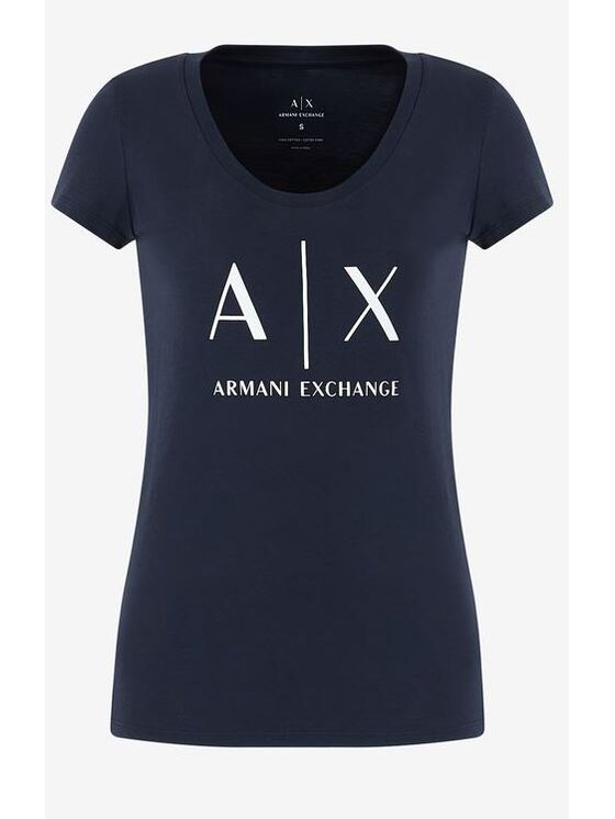Armani Exchange Armani Exchange T-Shirt 8NYT70 Tmavomodrá Slim Fit