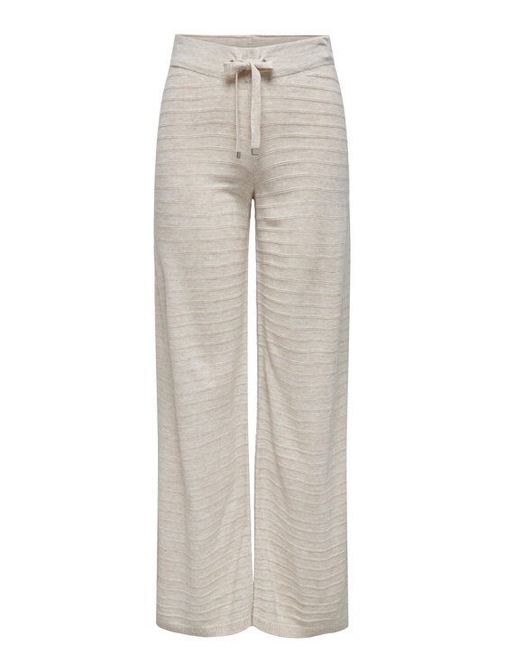 ONLY ONLY Плетени панталони 15294501 Бежов Wide Leg