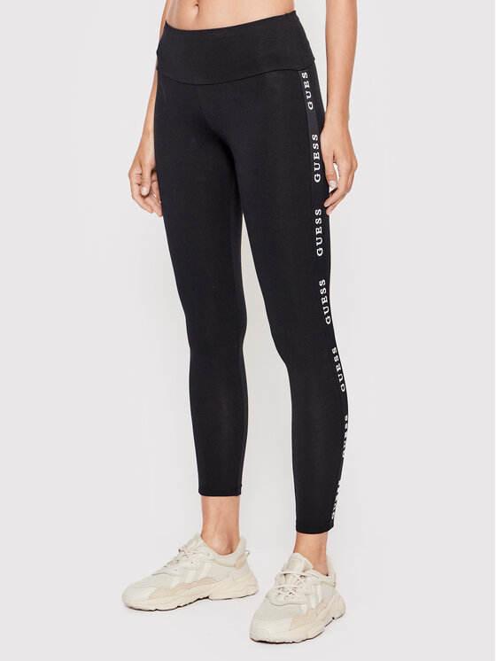 Guess Leggings V2YB14 KABR0 Crna Slim Fit