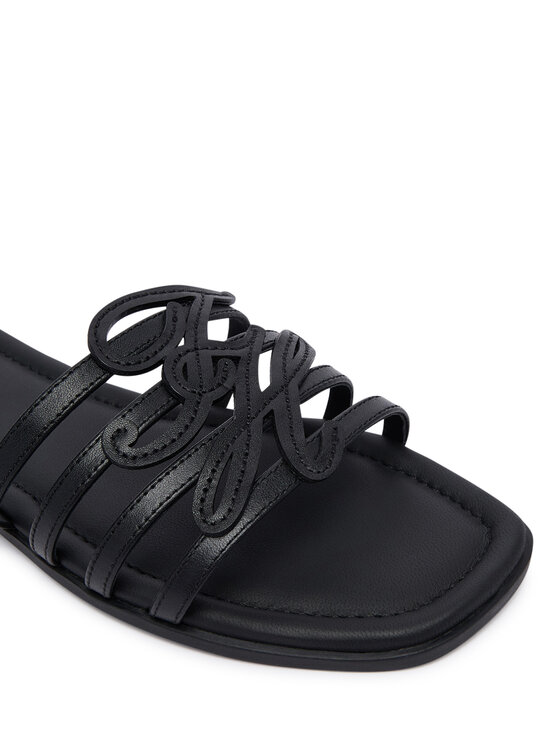 Tommy Hilfiger Tommy Hilfiger Pantoletten Th Script Flat Mule Lth FW0FW09368 Schwarz