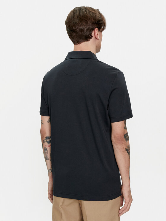 Baldessarini Baldessarini Тениска с яка и копчета B4 10044/000/5190 Черен Regular Fit
