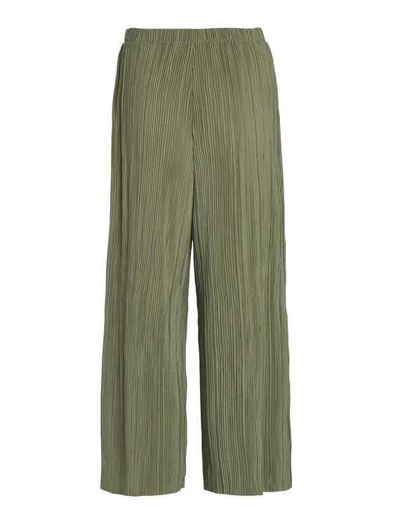 Vila Vila Kalhoty culottes Plisa 14096324 Zelená Regular Fit