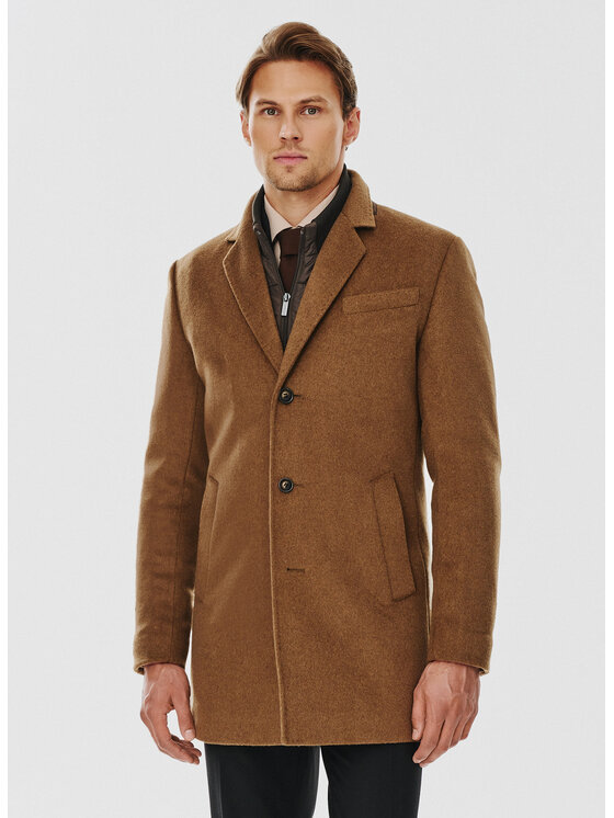Pako Lorente Pako Lorente Płaszcz P24WF-7X-006 Beżowy Classic Fit