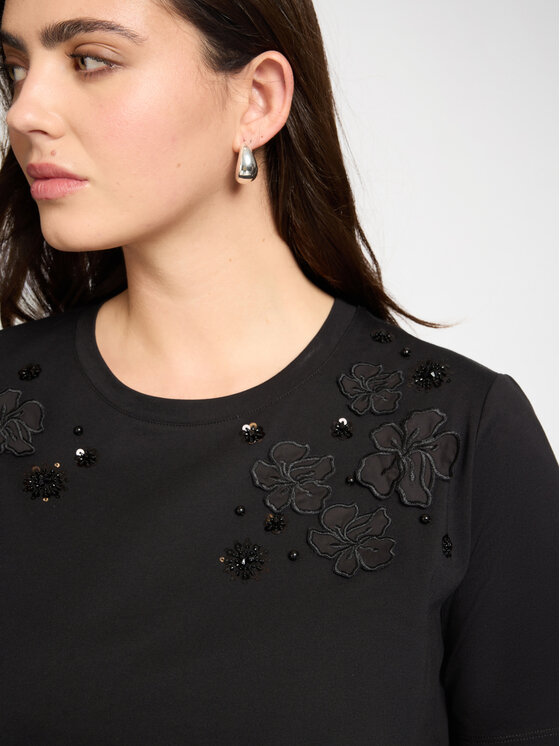 Elena Mirò Elena Mirò T-Shirt G345Z000557N033 Czarny Regular Fit