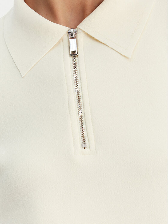 Calvin Klein Calvin Klein Тениска с яка и копчета LV044E241G Бежов Relaxed Fit