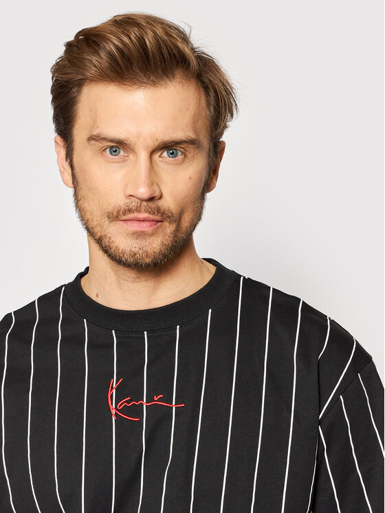 Karl Kani Karl Kani T-särk Signature Pinstripe 6030153 Must Regular Fit