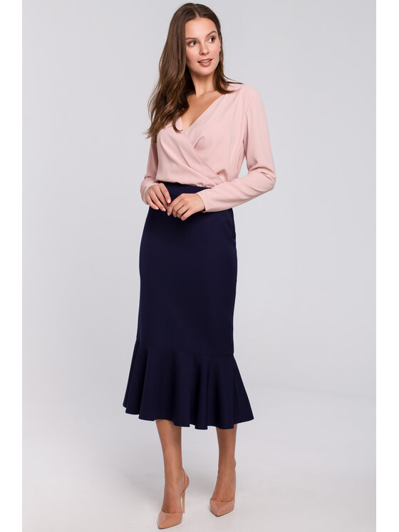 Makover Makover Gonna midi K025 Blu scuro Regular Fit