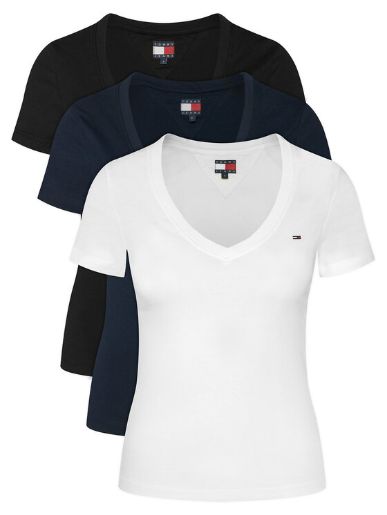 Tommy Jeans Set de tricouri DW0DW23005 Colorat Slim Fit