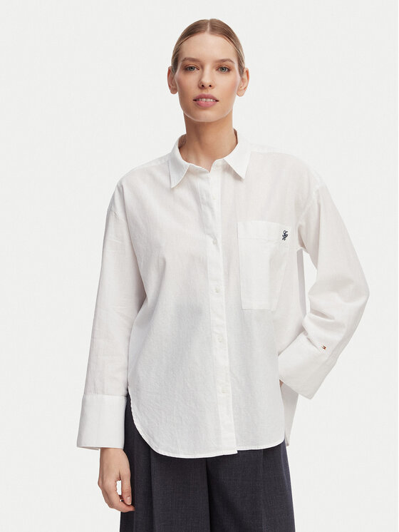 Tommy Hilfiger Tommy Hilfiger Srajca UW0UW06428 Bela Oversize