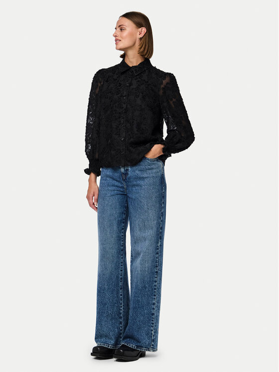 Pieces Pieces Πουκάμισο Pina 17154276 Μαύρο Regular Fit