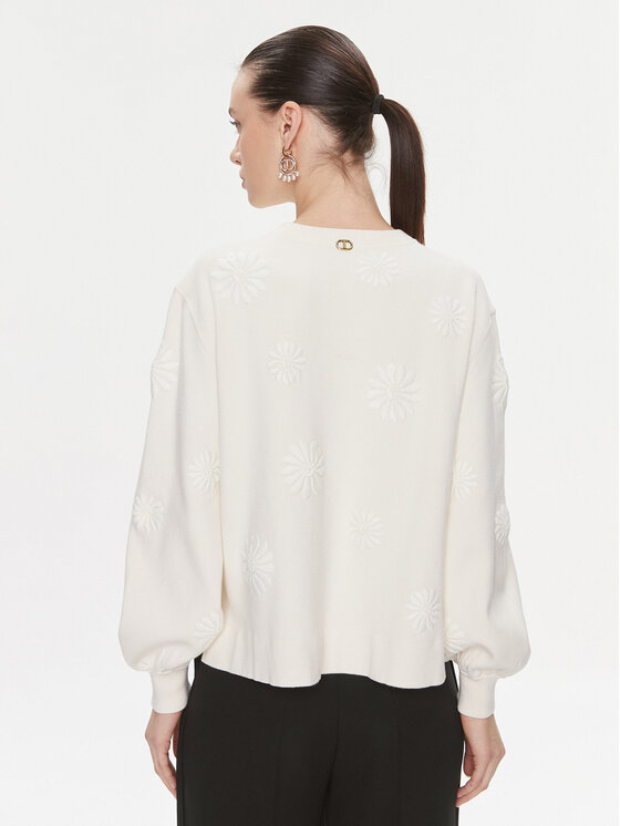 TWINSET TWINSET Sweter 241TP3090 Écru Loose Fit