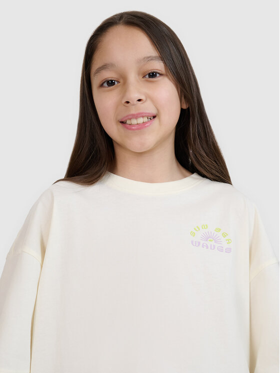 4F 4F T-Shirt SWELLS OF THE OCEAN Biały Oversize