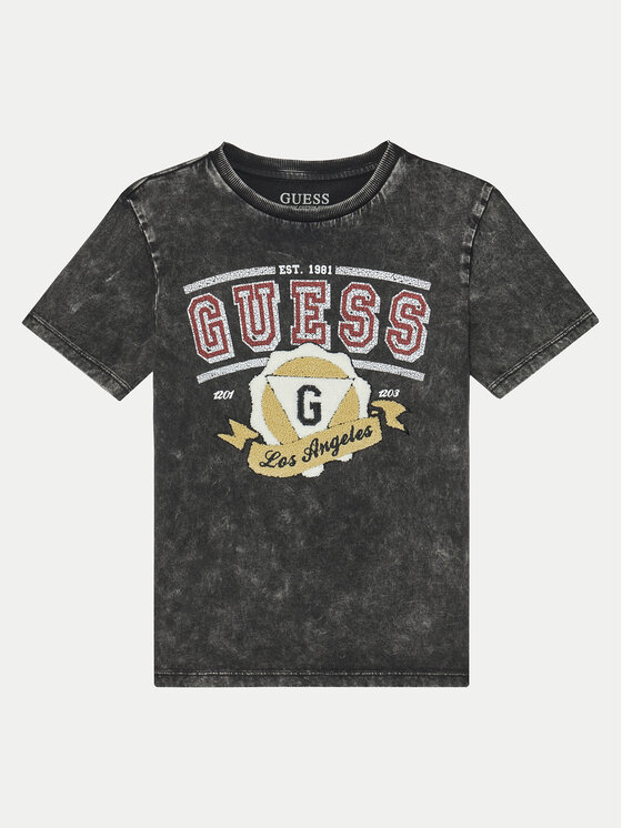 Guess Guess Tricou L5RI08 K8HM4 Negru Regular Fit