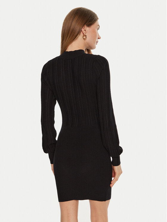Guess Guess Džemper haljina Livia W4BK08 Z2V42 Crna Regular Fit
