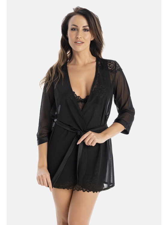 Teyli Teyli Szlafrok 302 Czarny Standard Fit