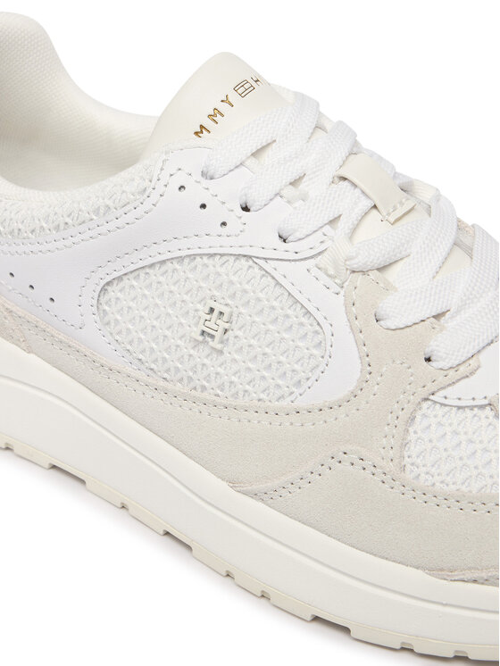 Tommy Hilfiger Tommy Hilfiger Sneakers Th Mix Material Runner FW0FW09306 Bianco