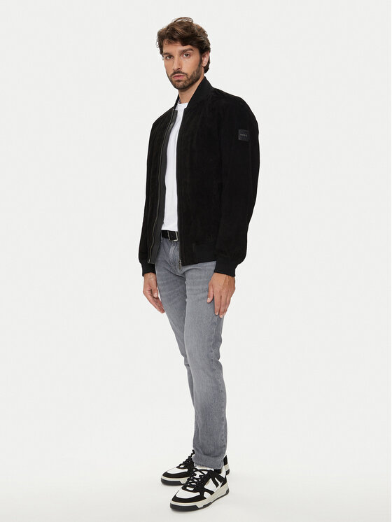 BOSS Boss Giacca di pelle Joflag 50519197 Nero Regular Fit