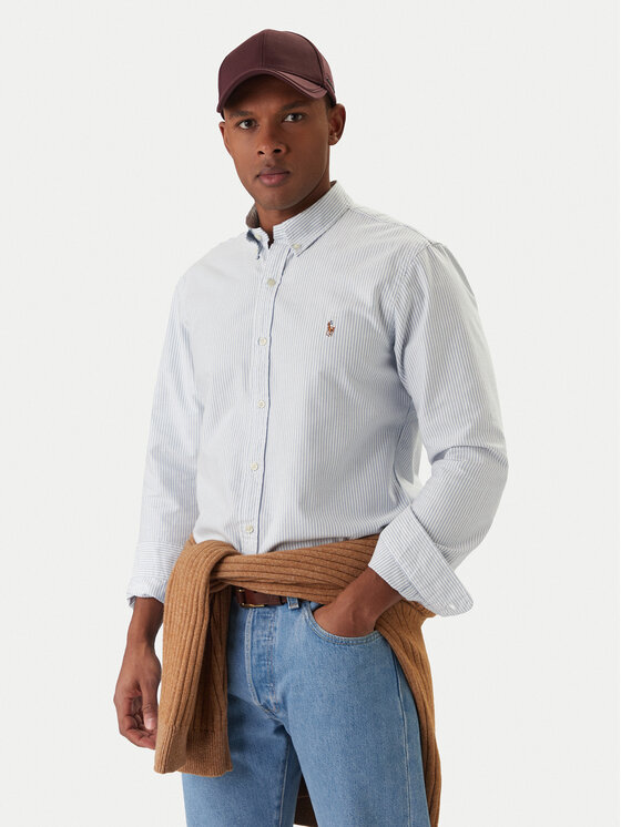 Polo Ralph Lauren Polo Ralph Lauren Marškiniai Core Replen 710549084 Mėlyna Slim Fit