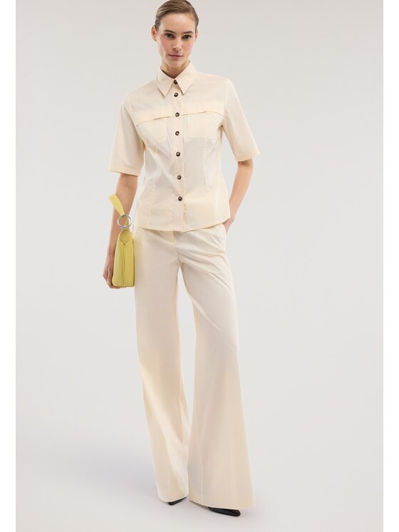 Trussardi Trussardi Pantaloni di tessuto P272A002362N011 Crema Over Fit