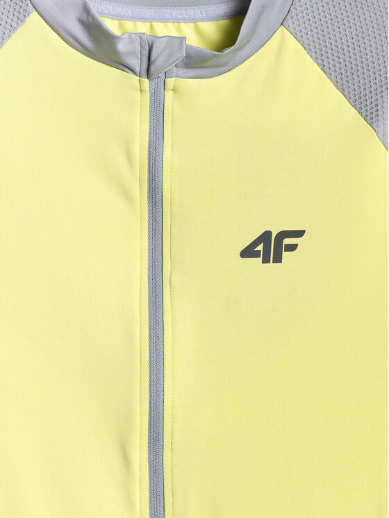 4F 4F Koszulka rowerowa GET LOST FEEL FOUND Żółty jasny Slim Fit