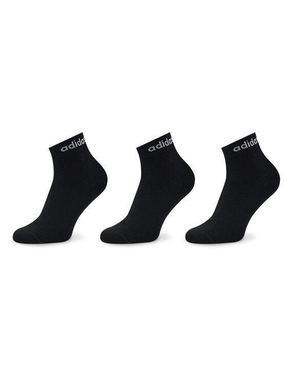 adidas adidas Krátké ponožky Think Linear Ankle Socks 3 Pairs IC1305 Černá