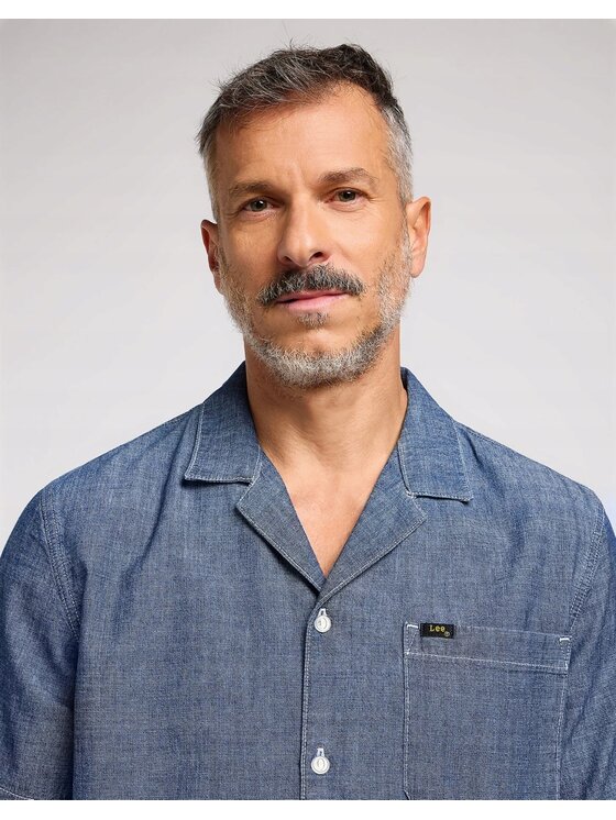 Lee Lee Koszula 101 Camp Shirt Niebieski Relaxed Fit