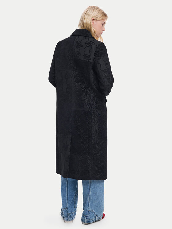 Desigual Desigual Cappotto di transizione Patch 25WWEW16 Nero Regular Fit