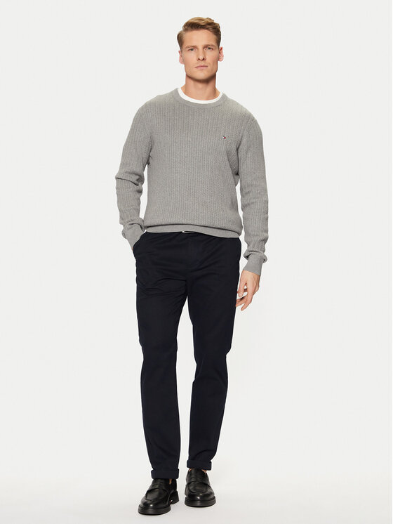 Tommy Hilfiger Tommy Hilfiger Megztinis MW0MW37400 Pilka Slim Fit