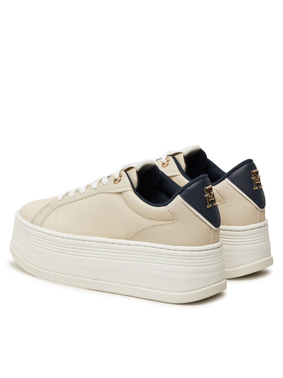 Tommy Hilfiger Tommy Hilfiger Sportcipők Th Platform Sneaker Triangle FW0FW08115 Bézs