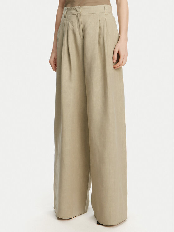 Marella Marella Pantaloni palazzo Zama 2513131132200 Kaki Regular Fit