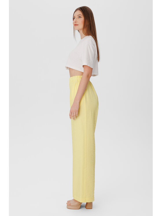 LAURELLA LAURELLA Spodnie materiałowe 3SS008 Żółty Regular Fit