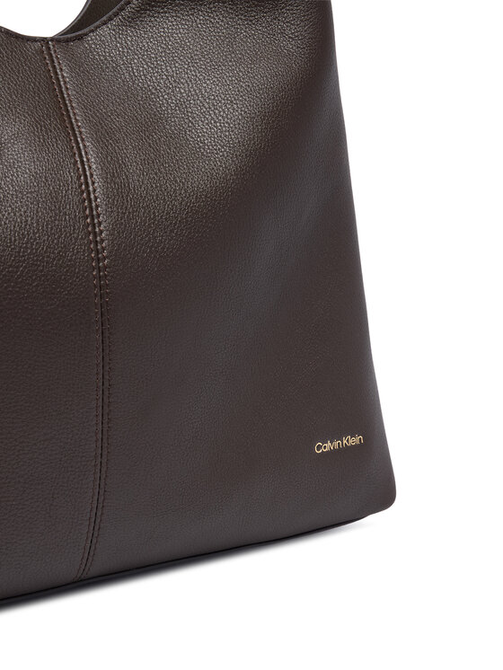 Calvin Klein Calvin Klein Torbica Slouchy Leather Md Shoulder Bag LV04F3543G Smeđa
